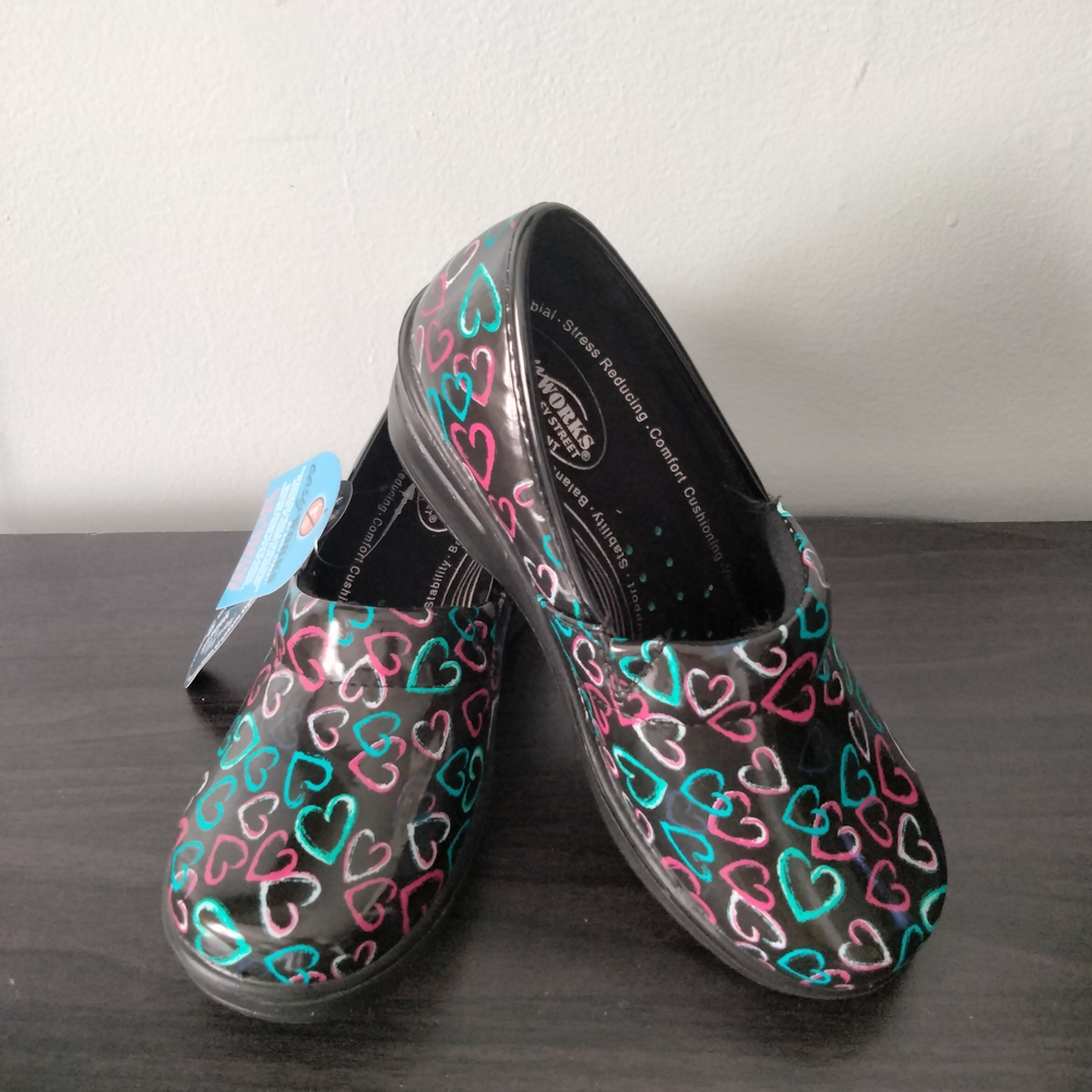 Easy Works Laurie US 6.5 Heart Pattern Slip-On Shoes